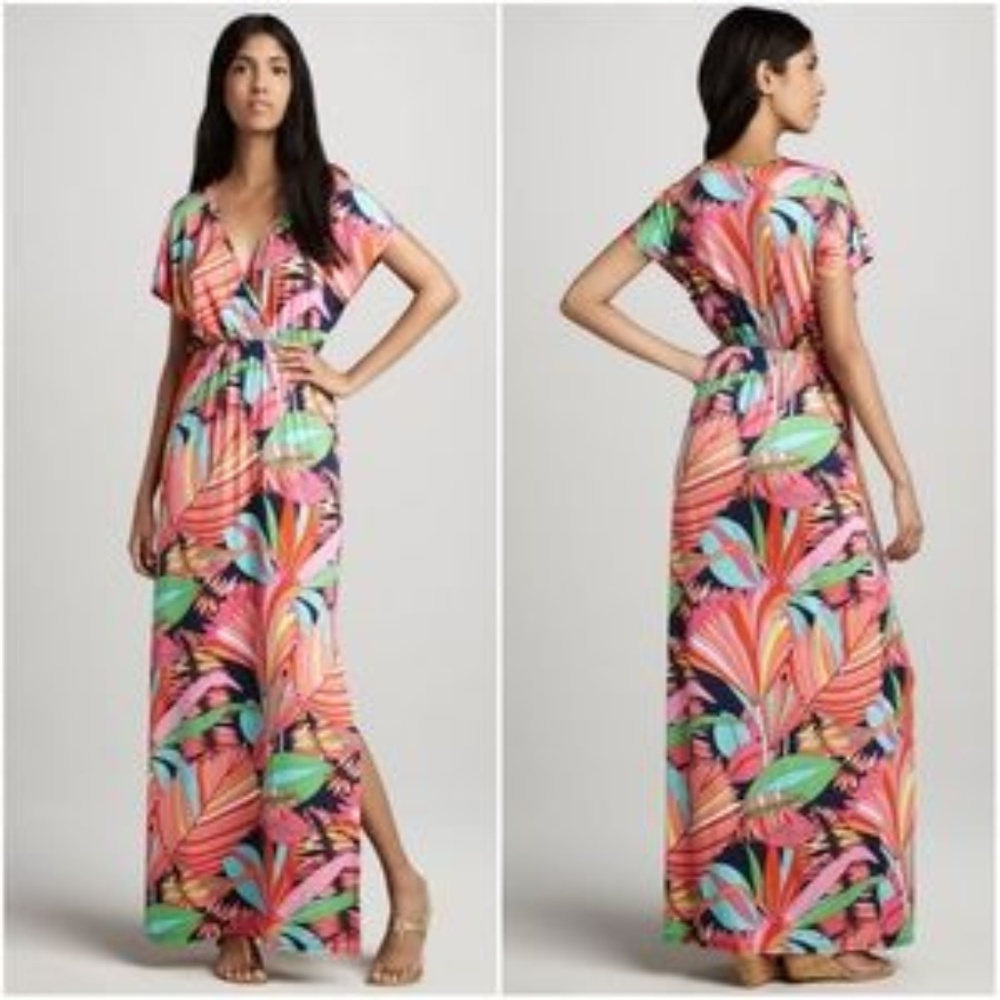 TRINA TURK AMRITA PALM-PRINT MAXI DRESS ~ 4 ~ $278